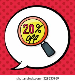 SALE color doodle, speech bubble