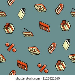Sale color outline isometric pattern