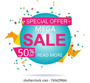 Sale colorful banner label design