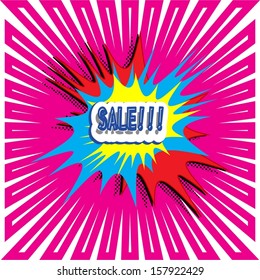 Sale Comic book explosion vector illustration background