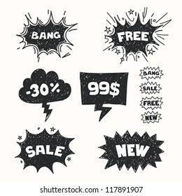 Sale comic bubbles