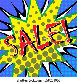 Sale, comic sound effects. Vector illustration.