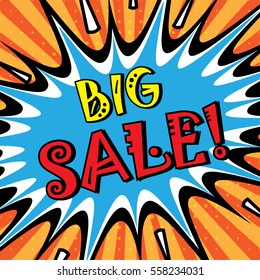 Sale, comic sound effects. Vector illustration.
