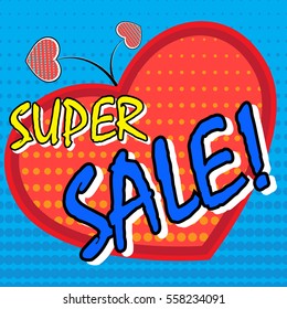 Sale, comic sound effects. Vector illustration.