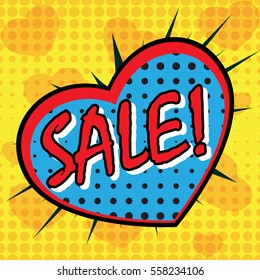 Sale, comic sound effects. Vector illustration.