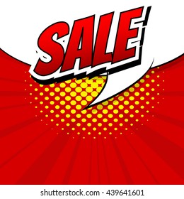 Sale Comic Speech Bubble, Cartoon