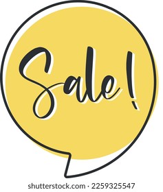 Sale comic speech bubble in pop art style. Comic speech. Dialog window. Yellow banner for sale.