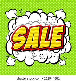 sale comics style alphabet.