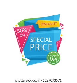 sale composition with origami style