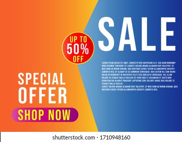 Sale Concept Banner Vector Illustration. Special Offer. Limited Time Only. Shop Now. Graphic Design Poster.