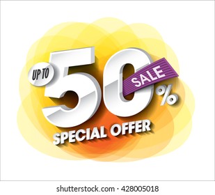Sale concept with colorful round abstract label banner.