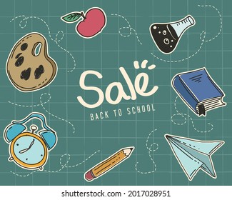 sale concept with education icon frame
