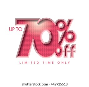 Banner de papel 3D vector de concepto de venta. diseño de venta. Ilustración del vector