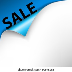 Sale corner background - paper with curl