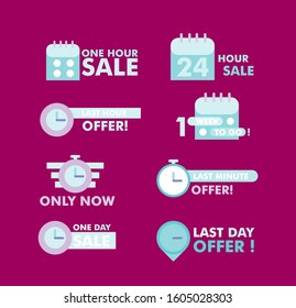 sale count down badge or label and banner, vector illustration in eps10