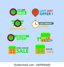 sale count down badge or label and banner, vector illustration in eps10