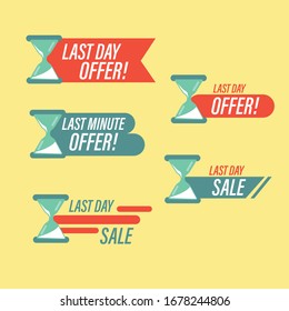Sale countdown badges. Clearance sale promotions, best deal badge, happy hours promo icon. One week to go countdown. 