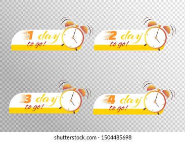 Sale countdown badges. Last minute offer banner, one day sales and 24 hour sale promo stickers. business limited special promotions. Isolated vector icons set 
