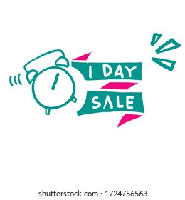 Sale countdown badges. Last minute offer banner, one day sales,business limited special promotions, best deal badge. doodle