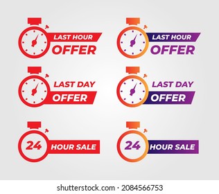 Sale Countdown Badges Vector Illustration