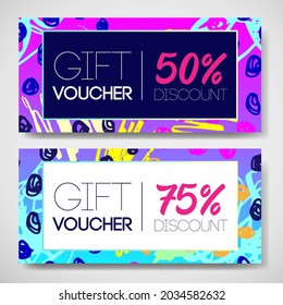 Sale coupon design template in 1980s style. Retro Futurism. Vector futuristic synth wave illustration. 80s Retro poster Background with. Party Flyer.
