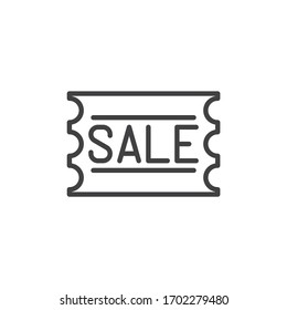 Sale coupon line icon. linear style sign for mobile concept and web design. Sale price label outline vector icon. Symbol, logo illustration. Vector graphics