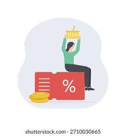 Sale coupon Vector Flat Style Icon EPS 10 File