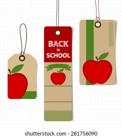Sale Coupon, voucher, tag. Welcome back to school, vector illustration.
