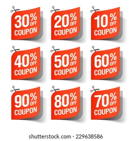 Sale coupons. Vector illustration.