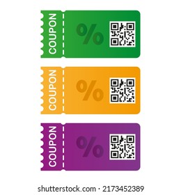 Sale of coupons for websites, online advertising, social networks. Big sale and super sale coupon code percent discount gift voucher coupon. Vector illustration
