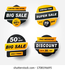 Sale - creative banner set vector illustration.concept discount promotion layout on white background