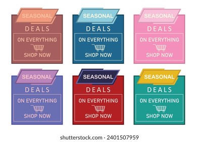 Venta conjunto de banner creativo ilustración vectorial concepto de descuento diseño de promoción en fondo blanco