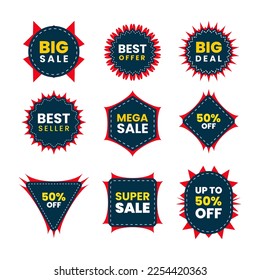 Sale - creative labels set vector illustration.concept discount promotion layout on white background