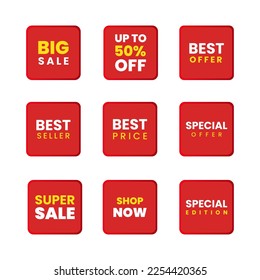 Sale - creative labels set vector illustration.concept discount promotion layout on white background