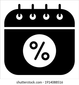 sale date vector glyph icon, shopping and discount sale icon.