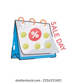 Sale day doodle vector outline Sticker. EPS 10 file