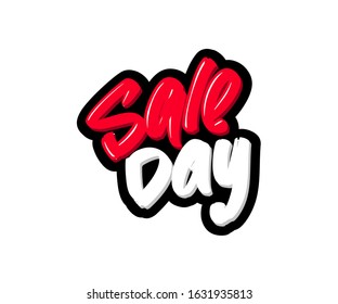 Sale day logo text. Vector illustration for webpage, print and advertising
