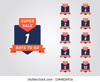 Sale days left countdown vector illustration template, can be use for promotion,, landing page, template,  sale, ui, web, mobile app, poster, banner, etc. - Vector EPS 10 Illustration