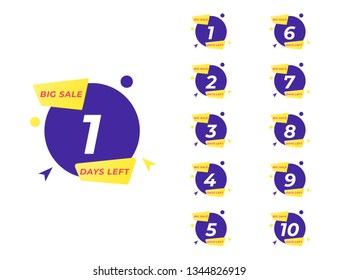 Sale days left countdown vector illustration template, can be use for promotion,, landing page, template,  sale, ui, web, mobile app, poster, banner, etc. - Vector EPS 10 Illustration
