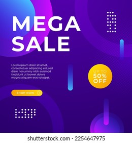 Sale and design background set with colorful abstract shapes. Special offer mega sale background template. Vector illustration promotion big super sale banner. Discount design for poster and web.