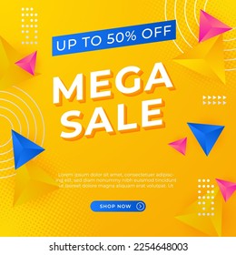 Sale and design background set with colorful abstract shapes. Special offer mega sale background template. Vector illustration promotion big super sale banner. Discount design for poster and web.