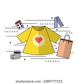 sale design for clothes shopping with multiple vectors in one frame