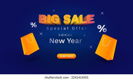 sale design concept in new year. BIG SALE special offer new year edition