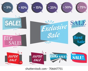 Sale design elements illustrated on  white