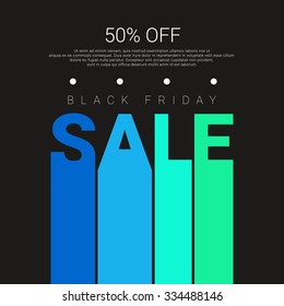Sale design template vector card. Black friday