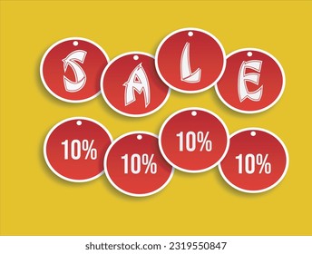 Sale discount 10 percent editable text style effect themed sales promotion