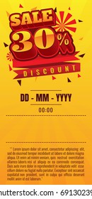 sale. discount up to 30% off. vector illustration. Sale banner