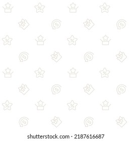 Sale and discount abstract seamless pattern. Editable vector shapes on white background. Trendy texture with cartoon color icons. Design with graphic elements for interior, fabric, website decoration