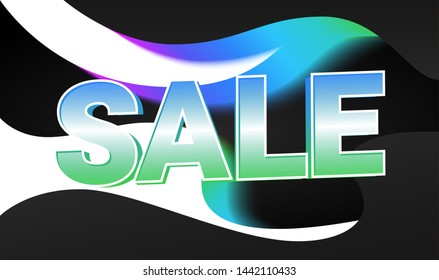 Sale Discount abstract vector gradient banner. Summer wave poster. Trendy design. Template for banner, flyer, Sale promotion, ad, blog, marketing.2. Eps 10