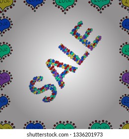 Sale Discount background for the online store, promotional leaflet, shop, poster, banner. Vector format. Picture in black, white and green colors. Seamless pattern.